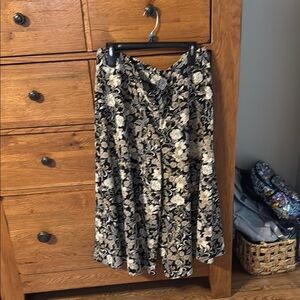 Floral Black and White Skirt